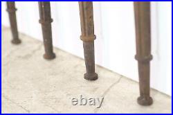 Antique Set of 11 Art Nouveau Cast Iron Baluster Upright Posts