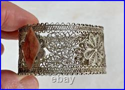 Antique Set of 6 Filigree Silver Napkin Rings No Monogram Cartouche 88g