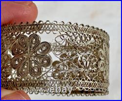 Antique Set of 6 Filigree Silver Napkin Rings No Monogram Cartouche 88g