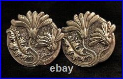 Antique Solid Silver Art Nouveau Buttons Set of 2 Henry Matthews Birmingham