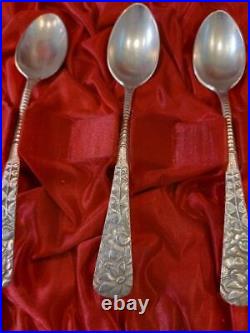 Antique Spoon Set Art Nouveau Silver Made in England