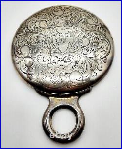 Antique Sterling Silver Art Nouveau Dresser Set Mirror & Brush 1905 Signed