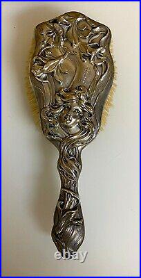 Antique Sterling Silver Hair Brush and Mirror Set- Pat. 1901