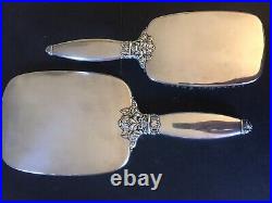 Antique Sterling Silver Hand Mirror and Hair Brush Dresser Set Watson Silver Co