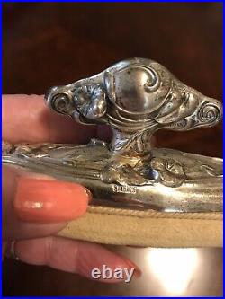 Antique Sterling Silver Repousse Vanity Set Art Nouveau Design 4 Pieces