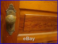 Antique Stunning Brass Art Nouveau Front Entry Door Knob Set Inside & Out B