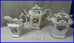 Antique Tea Coffee Set Pot Sugar Bowl & Creamer Germany Porcelain