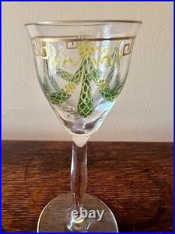 Antique Theresienthal Art Nouveau Enamel Cordial Glass Set Of 2