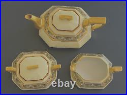 Antique Tressemann & Vogt T & V Limoges Art Nouveau 3 Piece Signed Tea Set