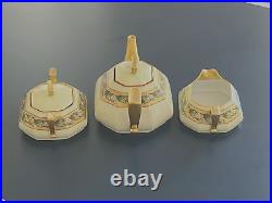 Antique Tressemann & Vogt T & V Limoges Art Nouveau 3 Piece Signed Tea Set