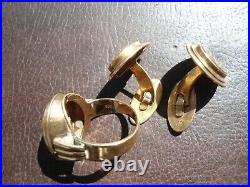 Antique Victorian MENS 14k Set Cufflinks & Ring Art Nouveau