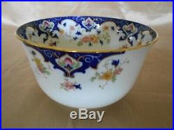 Antique Vintage Bridgwoods 21 Piece China Tea Set Cobalt Blue Floral Gilt
