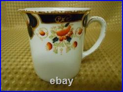 Antique Vintage Melba 21 Piece China Tea Set Black Orange Gilt C1900-1919