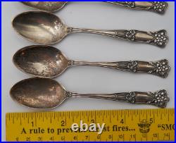 Antique Vtg Gorham Sterling Silver Spoons Set Of 6 Art Nouveau Holiday Flatware