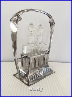 Antique WMF Art Nouveau Silver Plated Cruet Set. Oil and Vinegar. No. 444/2