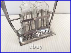 Antique WMF Art Nouveau Silver Plated Cruet Set. Oil and Vinegar. No. 444/2