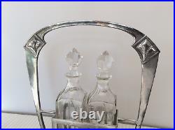 Antique WMF Art Nouveau Silver Plated Cruet Set. Oil and Vinegar. No. 444/2