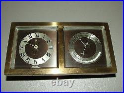 Antique Working 1929 CHELSEA CLOCK CO Art Deco Bronze Clock & Barometer Desk Set