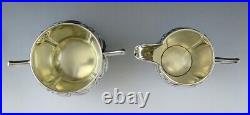 Antique c1890 Art Nouveau German Silver Iris Tea Set Sugar Bowl & Creamer