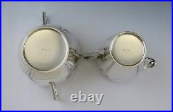 Antique c1890 Art Nouveau German Silver Iris Tea Set Sugar Bowl & Creamer