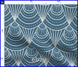 Art Deco Art Nouveau Blue Geometric 100% Cotton Sateen Sheet Set by Roostery