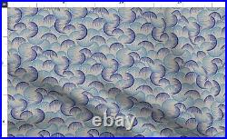 Art Deco Nouveau Blue Japanese Mid 100% Cotton Sateen Sheet Set by Spoonflower