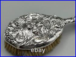 Art Nouveau 1902-1903 B'ham Hallmarked Sterling Silver Vanity Brush Set 264.5g