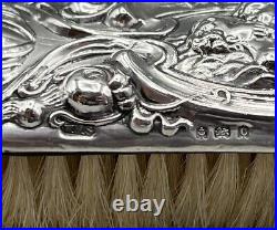 Art Nouveau 1902-1903 B'ham Hallmarked Sterling Silver Vanity Brush Set 264.5g