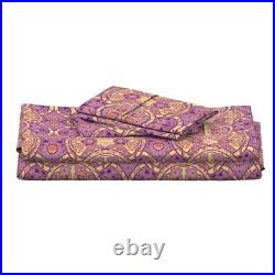 Art Nouveau Abstract Floral Bold Circle 100% Cotton Sateen Sheet Set by Roostery