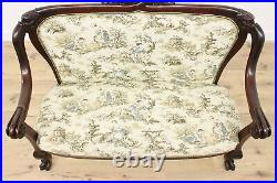 Art Nouveau Antique 3 pc Carved Settee & Chair Set, Dolphins #48355