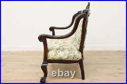 Art Nouveau Antique 3 pc Carved Settee & Chair Set, Dolphins #48355