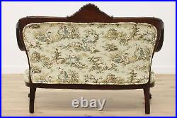 Art Nouveau Antique 3 pc Carved Settee & Chair Set, Dolphins #48355