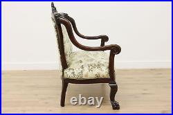 Art Nouveau Antique 3 pc Carved Settee & Chair Set, Dolphins #48355