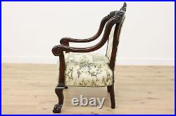 Art Nouveau Antique 3 pc Carved Settee & Chair Set, Dolphins #48355