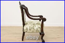 Art Nouveau Antique 3 pc Carved Settee & Chair Set, Dolphins #48355