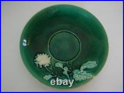 Art Nouveau Awaji Hand Thrown Pottery Green Monochrome 10-piece Coffee Tea set