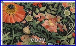 Art Nouveau Black Deco Floral 100% Cotton Sateen Sheet Set by Spoonflower