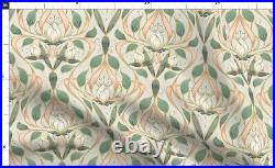 Art Nouveau Blossom Floral Nature 100% Cotton Sateen Sheet Set by Spoonflower
