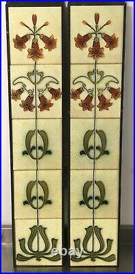 Art Nouveau Daffodil Fireplace Tile Set (2 X 5 Tile Panels) Ref An 141