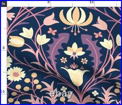 Art Nouveau Damask Scale Pink White 100% Cotton Sateen Sheet Set by Spoonflower