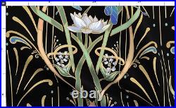 Art Nouveau Dragonflies Black Aqua 100% Cotton Sateen Sheet Set by Spoonflower