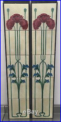 Art Nouveau Fireplace Tile Set (2 X 5 Tile Panels) Ref An 140