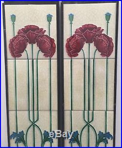 Art Nouveau Fireplace Tile Set (2 X 5 Tile Panels) Ref An 140