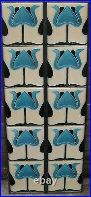 Art Nouveau Fireplace Tile Set (2 X 5 Tile Panels) Ref An 22