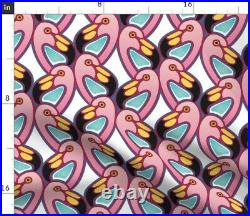 Art Nouveau Flamingos Birds Tropical 100% Cotton Sateen Sheet Set by Roostery