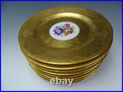 Art Nouveau Gold Encrusted German Porcelain China Cabinet Plates Set of 10