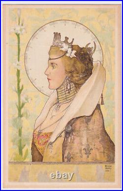 Art Nouveau Hungarian Artist Arpad Basch Grand Dame Series 1900 Set Of Six