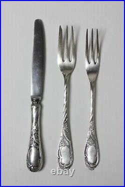 Art Nouveau Jugendstil Silver Plate Silverware Set of 26 Pieces, 1900, Germany