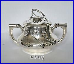 Art Nouveau Jugendstil Silverplate Pewter WMF Tea & Coffee Set