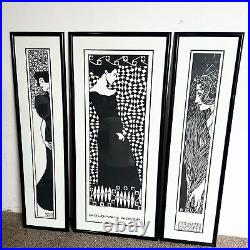 Art Nouveau Koloman Moser Framed Prints Set of 3